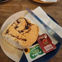 Chocolate and raspberry scone at Hustle in Belfast