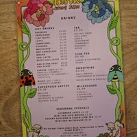 Drinks menu at Hustle in Belfast