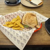 Sorry already half eaten cheese and bacon.   at Hustle in Belfast