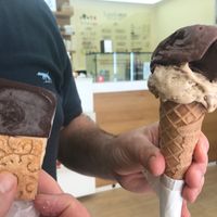 Ice cream sandwich and gelato at Il Gelato Amico - San Massimo in Turin