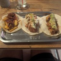 From L to R. Jackfruit, mushroom and cauliflower tacos at MEX'D UP in Siem Reap