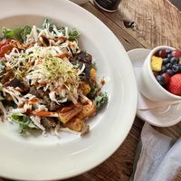 Be-Hive vegan bowl with fruit was awesome   at Frothy Monkey   in Franklin