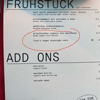 All day breakfast menu   at Brenner in Vienna