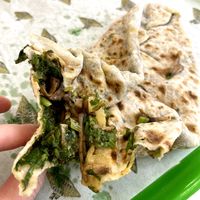 The most delicious and juicy filling of Jengyalov Hatc. There are several types of Armenian greens and finely chopped mushrooms. at Taste of Artsakh - Mashtots in Yerevan