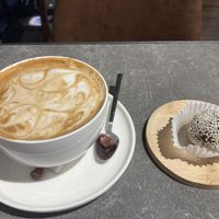 Cappuccino and a vegan snack  at ALTAR in Yerevan