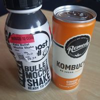 Vegan bullet mocha shake and kombucha at Holland & Barrett in Darlington