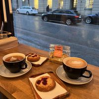 Vegan biscuits, vanilla buns with some tea and coffee!   at Happy Atelier in Stockholm