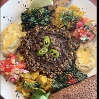 Ethiopian Veggie Combo at Afrixali Mar Bistro - Maybe closed in Tulum