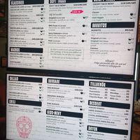 Menu (not all vegan positions present) at Taco Bar  in Ostersund