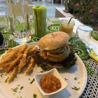 Very, Very Chickpea Burger (order specifically without goat cheese)  at Bowlavista - Good Greens in Boa Vista