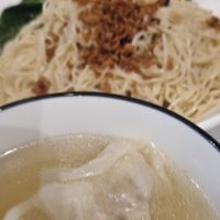 Wanton noodles (sambal chilli separate) at V Taste Vegetarian Cafe in Johor Bahru