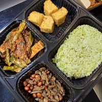 Nasi Lemak With Sambal Soya Fish Fillet at V Taste Vegetarian Cafe in Johor Bahru
