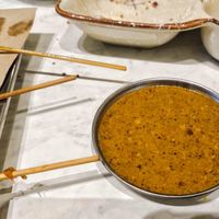 satay sauce for sticks at V Taste Vegetarian Cafe in Johor Bahru