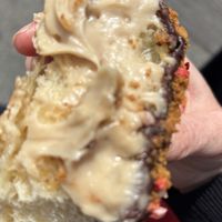 Inside the biscoff donut mmmmmm  at Belén Vegan Bakery in Wellington