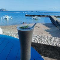 Peanut butter cacao & chia smoothie at Puri Oka Beach Bungalows in Manggis