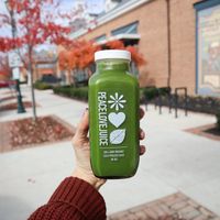 Green juice at Peace Love Juice in New Albany