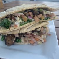 Avocado cashew melt- very good but very messy   at Aubergine Kitchen in American Fork