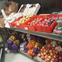 Potatoes, garlic and onion at Everest Indian Grocery Store in Lancaster