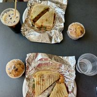 BBQ Tempeh & Kale Slaw Sandwiches, Chocolate Chip Muffins, and Nitro Cold Brew   at Bridge & Tunnel Coffee - Cafe & Roastery in Asheville