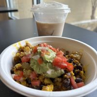 Vegan Breakfast bowl and soy milk chai latte  at Bridge & Tunnel Coffee - Cafe & Roastery in Asheville