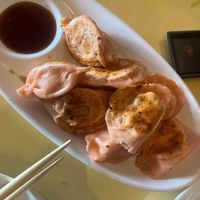 Pan fried tofu, cabbage and carrot dumplings at Dumplings & Tea in Chesterfield