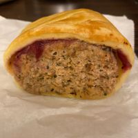 Home made sausage roll, with stuffing and cranberry sauce. It was amazing 🤩  at The Good Apple Cafe in Sunderland