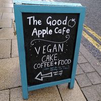 Sign outside at The Good Apple Cafe in Sunderland