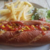 Seitan hotdog at The Good Apple Cafe in Sunderland