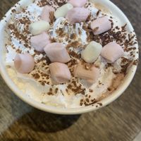 Hot chocolate with marshmallows  at The Good Apple Cafe in Sunderland