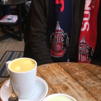 Turmeric and matcha lattes at The Good Apple Cafe in Sunderland
