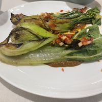 Pak choi with chimichurri saucee  at Tierra Restaurante  in Sucre