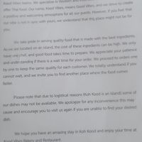 Menu - introduction at Kood Vibes  in Koh Kut