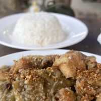Smoked eggplant with tofu and garlic.  at Spicy 23 in Sihanoukville