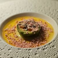 Avocado with Campari granita at MIA Bangkok in Bangkok