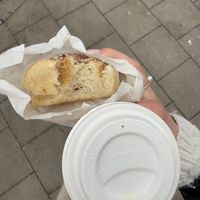 nut roll and Cappuccino to go  at Metta in Munich