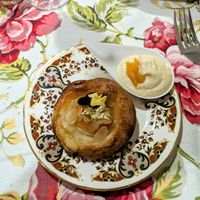 Delicious apricot and almond tart with almond cream at The Animal Rescue Vintage Tea Room @ Heath - Pop-up in Chesterfield