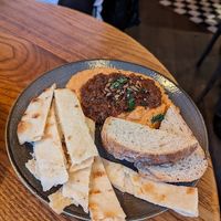 Hummus and breads at Porter Brook in Sheffield