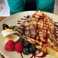 Crepe with chocolate at Anguilla Surf Café in Melides
