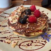 Pancakes with chocolate at Anguilla Surf Café in Melides