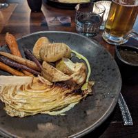Roast celeriac and cabbage dinner at The Alchemist in Manchester