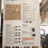 menu  at Bohica in The Hague