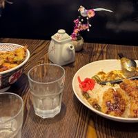 Mix of tempura don and tofu katsu (forgot to take a photo before trading halves) at Hikari  in Chepstow