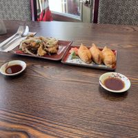 Salt and pepper, oyster mushrooms, and anari  at Hikari  in Chepstow