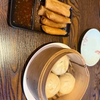 Spring rolls and steamed dumpling  at Hikari  in Chepstow