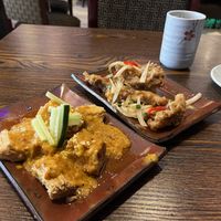 Tofu Satay and salt and pepper oyster mushrooms #Veganuary at Hikari  in Chepstow