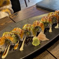 'salmon' sushi (beware: real mayo!) at Hikari  in Chepstow