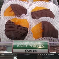 Peaches at Li-Lac Chocolates in New York City