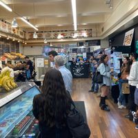 Inside--there are some functional tables/seats as well (not shown) at Liberty Bagels - 5th Ave in New York City