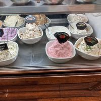 Vegan cream cheeses at Liberty Bagels - 5th Ave in New York City