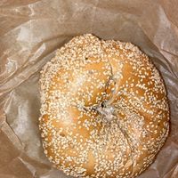 Bagel and vegan cream cheese at Liberty Bagels - 5th Ave in New York City